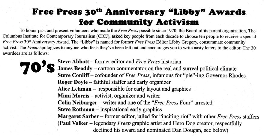 Libby Award Oct 12,2000