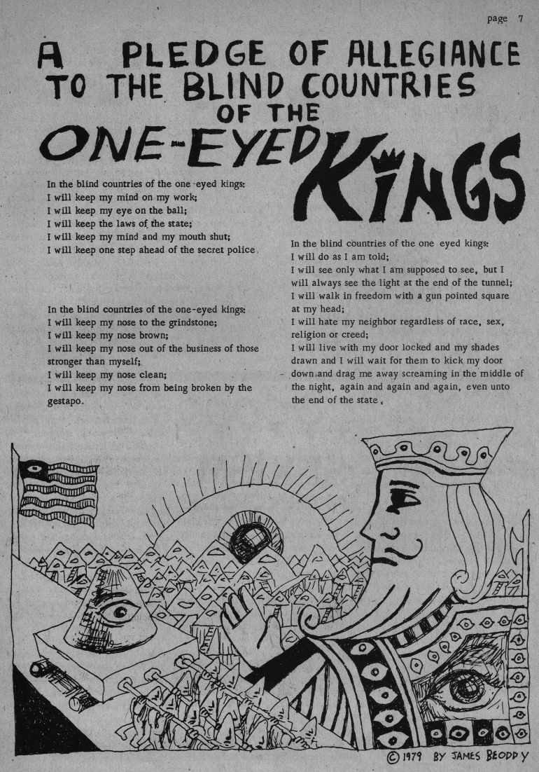 A Pledge Of Allegiance To The Blind Countries Of The One-Eyed Kings - Sept/Oct 1979